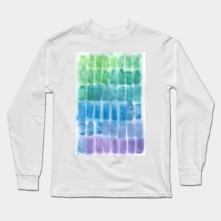 Green, Blue, Purple, Rectangles - Abstract Watercolor Painting Long Sleeve T-Shirt